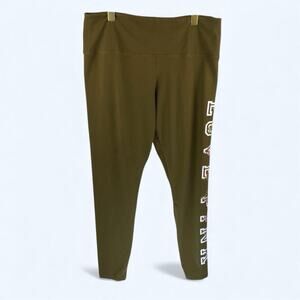 Victoria's Secret PINK High-waist Cotton Leggings Deep Olive Floral Graphic XXL